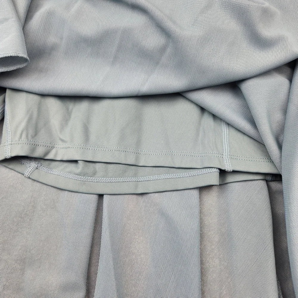 Halara Women XL Mesh High Waisted Drawstring Midi Skort Dusty Blue Activewear - Picture 6 of 7